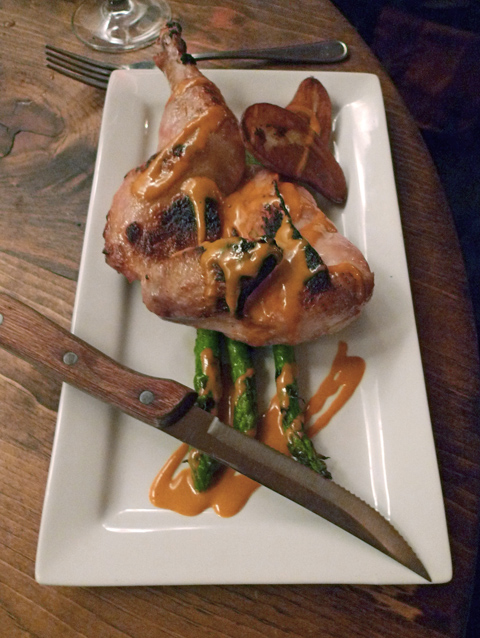 I challenge the waiter to deliver this chicken seriously juicy. Photo: Steven Richter