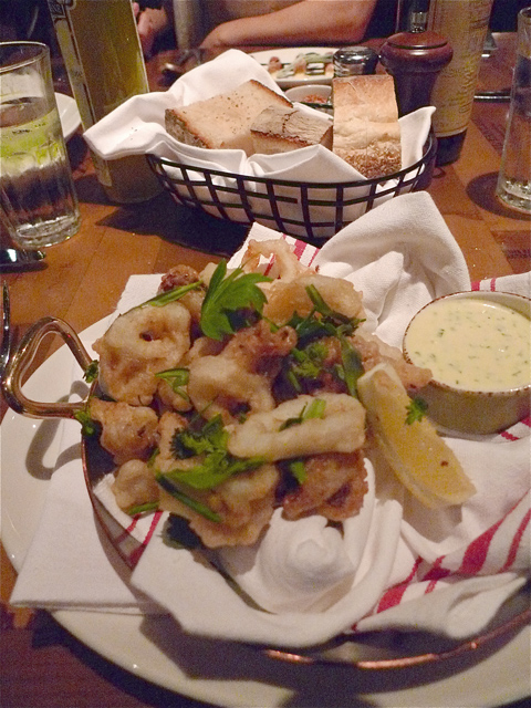 Slighty chewy on first fry – calamari in a tempura-like batter. Photo: Steven Richter