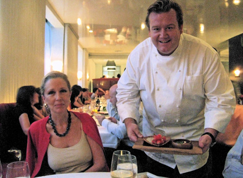 Enthusiasm fires Chef Michael White as he personally serves our sfizi.  Photo: Steven Richter