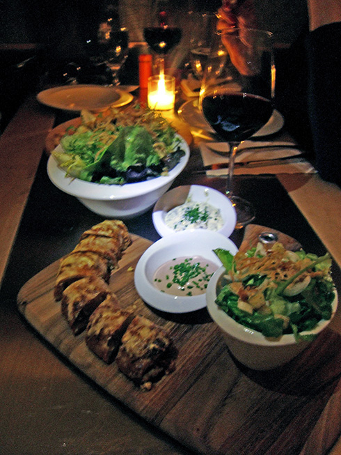 Puff pastry wrapped sausage with remarkable salad at Solex. Photo: Steven Richter